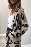 Casual Print Pocket Contrast Tops Sweater