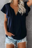 Fashion Casual Print Split Joint V Neck Tops