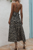 Fashion Casual Print Split Joint V Neck A Line Dresses