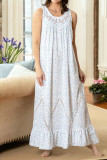 Fashion Sweet Print Patchwork O Neck A Line Dresses