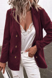Casual Work Solid Buttons Turn-back Collar Outerwear(10 Colors)