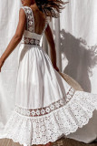 Fashion Casual Solid Split Joint Spaghetti Strap Princess Dresses