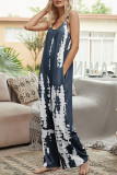 Fashion Casual Print O Neck Loose Jumpsuits