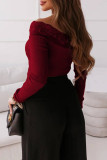 Fashion Sexy Solid Lace Off the Shoulder Tops