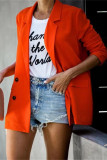 Casual Solid Patchwork Turn-back Collar Outerwear(3 Colors)