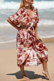 Elegant Vacation Floral Patchwork Swimwears Cover Up