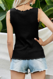 Casual Solid Hot Drill Stringy Selvedge V Neck Tops
