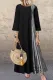 Fashion Vintage Plaid Split Joint O Neck A Line Plus Size Dresses
