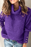 Fashion Street Solid Pullovers Turtleneck Tops