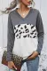 Casual Leopard Split Joint V Neck Tops