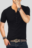 Fashion Casual Solid Basic V Neck Men's Tops