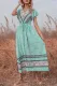 Elegant Floral Split Joint Frenulum V Neck Dresses