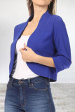 Elegant Solid Color Mandarin Collar Outerwear