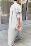 Casual Solid Patchwork Buckle Turndown Collar Tops(8 Colors)