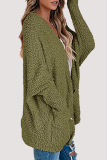 Casual Solid Pocket V Neck Tops Sweater