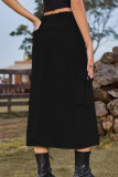 Casual Street Solid Slit High Waist Denim Skirts(5 Colors)