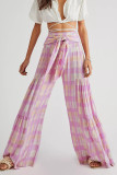 Casual Street Print Fold Loose High Waist Wide Leg Bottoms