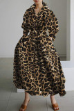 Women's Solid Pocket Button Lapel Long Sleeve Maxi Shirt Dress