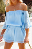 Fashion Casual Solid Patchwork Off the Shoulder Loose Rompers