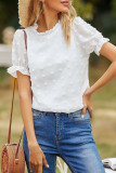 Fashion Street Solid Split Joint O Neck Tops
