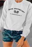 Fashion Street Print Letter O Neck Tops