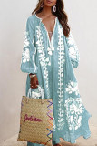 Casual Vacation Print V Neck Strapless Dress Dresses