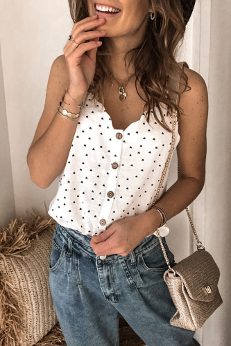 Casual Dot Split Joint V Neck Tops