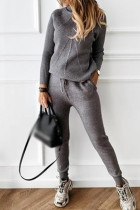 Casual Solid Solid Color Turtleneck Long Sleeve Two Pieces