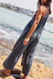 Fashion Casual Solid Without Belt Spaghetti Strap Loose Jumpsuits