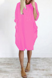 Casual Solid Solid Color O Neck Long Sleeve Dresses