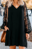 Elegant Lace Split Joint V Neck A Line Dresses