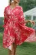 Fashion Street Print Split Joint V Neck Irregular Dresses