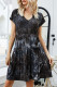 Fashion Living Print Split Joint V Neck A Line Dresses