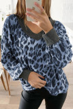 Fashion Street Leopard Patchwork V Neck Tops