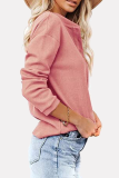 Casual Solid Buckle O Neck Tops(6 Colors)