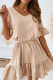 Casual Solid Split Joint Frenulum V Neck A Line Dresses
