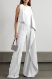 Casual Solid Patchwork O Neck Regular Jumpsuits(4 Colors)