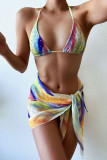 Fashion Sexy Print Frenulum Swimwears