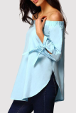 Casual Street Solid Patchwork Strap Design Off the Shoulder Tops