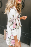 Casual Print Patchwork Turndown Collar Outerwear