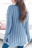 Fashion Solid Patchwork Cardigan Collar Tops
