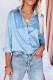 Fashion Sweet Leopard Split Joint Turndown Collar Tops