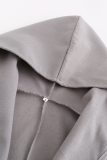 Casual Elegant Solid Patchwork Buttons Hooded Collar Outerwear(7 Colors)