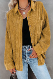 Casual Street Solid Buckle Turndown Collar Tops