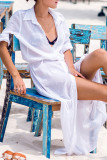 Fashion Vacation Solid See-through Swimwears Cover Up