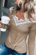 Work Daily Solid Patchwork V Neck Mid Waist Tops