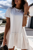 Fashion Casual Solid Patchwork O Neck Princess Dresses