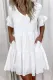 Casual Solid Split Joint V Neck A Line Dresses(4 Colors)