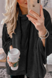 Fashion Solid Draw String Half A Turtleneck Tops