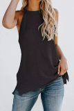Casual Solid Split Joint Halter Tops